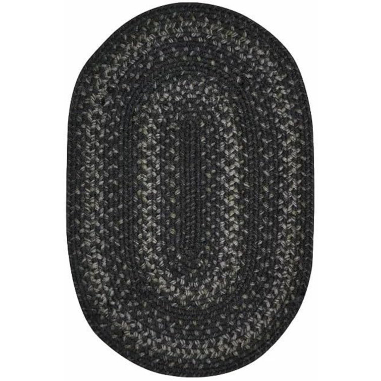 Cristene Braided Jute Reversible Black/Gray Rug