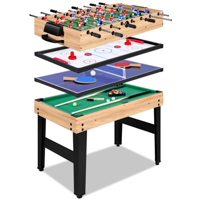 Rioloiuy 48" 12-in-1 Combination Table includes Air Hockey, Foosball, Pool and Table Tennis