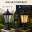 Lampadaire solaire d'extérieur avec base à fixation sur pilier, imperméable avec verre à motif Dusk to Dawn