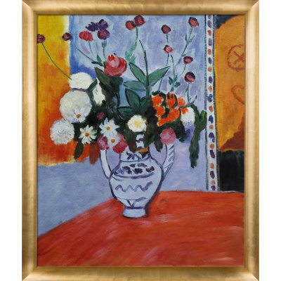 Vase avec deux poignées (un bouquet de fleurs) Vase avec deux poignées (un bouquet de fleurs) par Henri Matisse - peinture sur toile à cadre flottant
