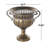 Stough Metal Urn Shaped Decorative Bronze Vase with Hammered Details and Cut Outs