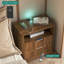 Table de chevet avec station de charge, table de chevet intelligente avec veilleuse, table de chevet avec armoire de rangement pour la chambre à coucher-1560526760