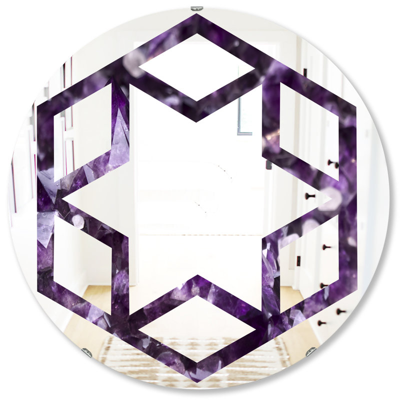 Miroir mural Hexagon Star Amethyst Geode, H 31,5 po x l po