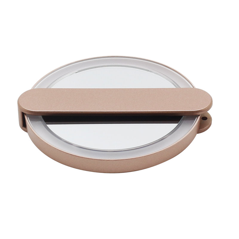 Miroir de maquillage rond Iry, Or rose