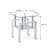 2 Pieces White Tempered Clear Glass End Table