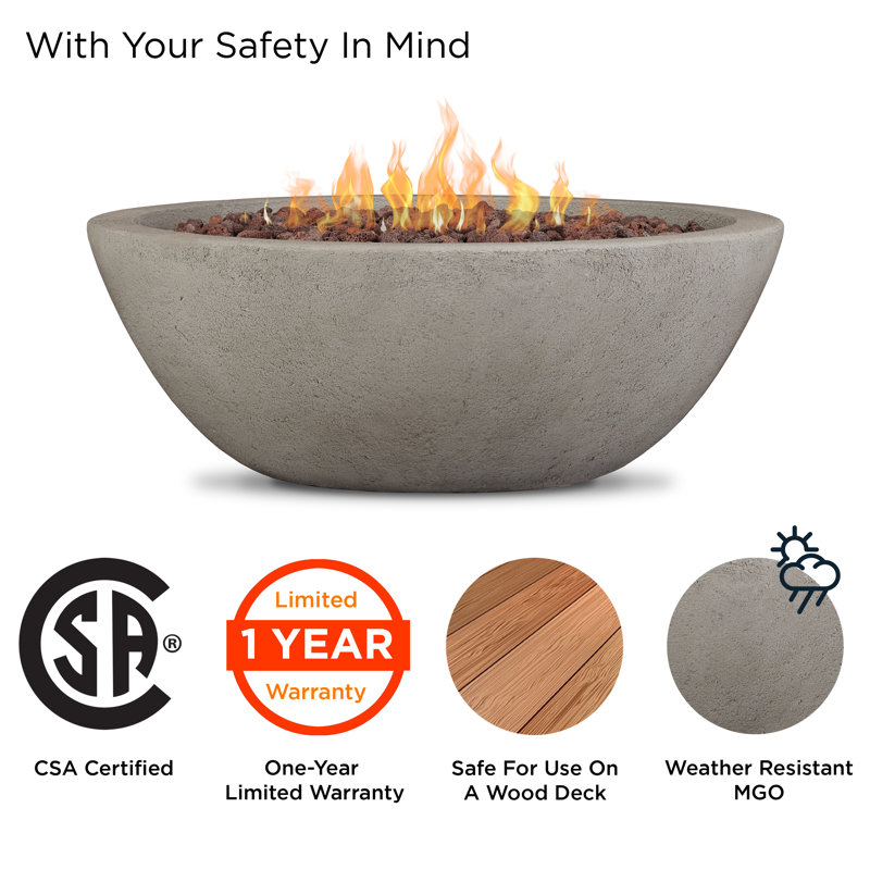 RIVERSIDE Propane Fire Bowl with Natural Gas Conversion Kit by Real Flame, Gray