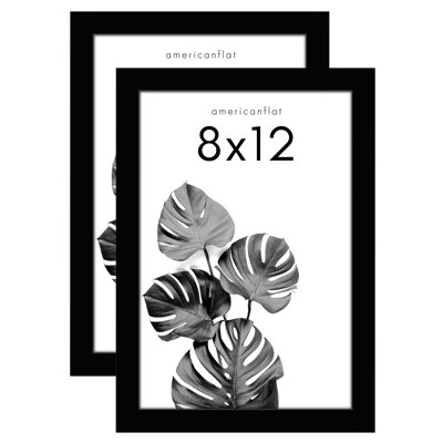 Cadre photo Aletriz Gallery - moulure en bois d'ingénierie avec façade en verre (paquet de 2)