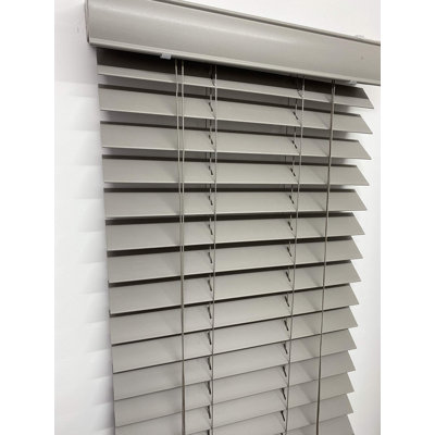 Premium Faux Wood Venetian Blinds - Waterproof PVC Window Blinds with Corded Light & Privacy Control for Kitchen, Bathroom & Bedroom