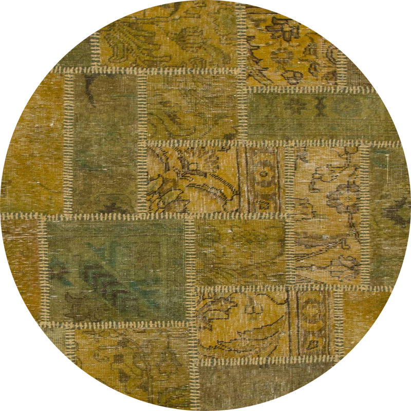 Tapis décoratif multicolore à motif abstrait, Rond 7 pi