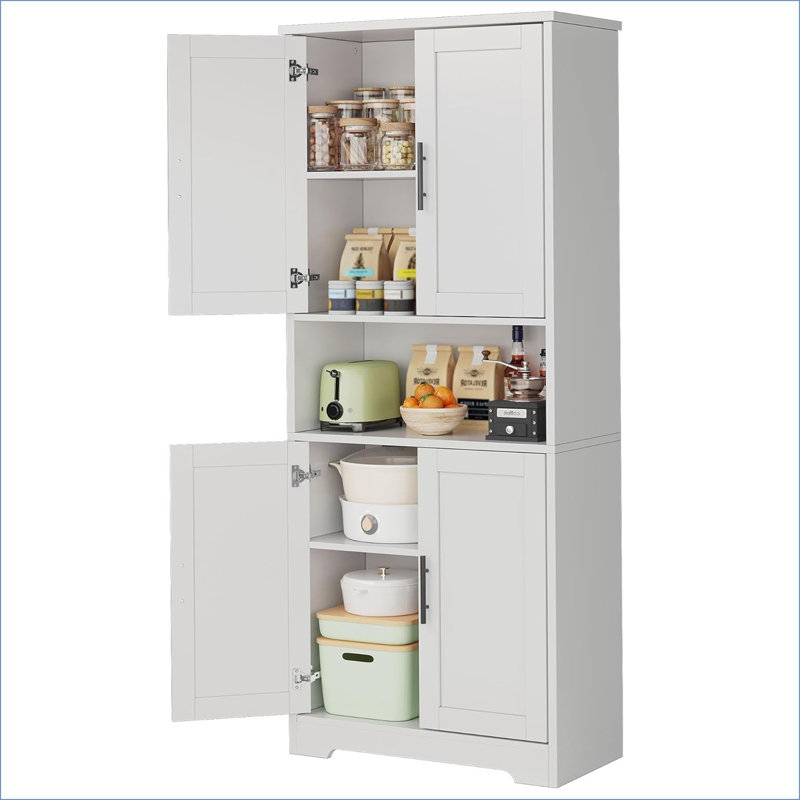 177.8 cm H Standard Pantry / Tall Cabinet, White