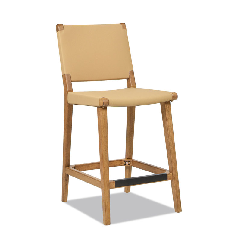 Tabouret de comptoir de cuisine en pierre avec dossier 26 po Pierre beige