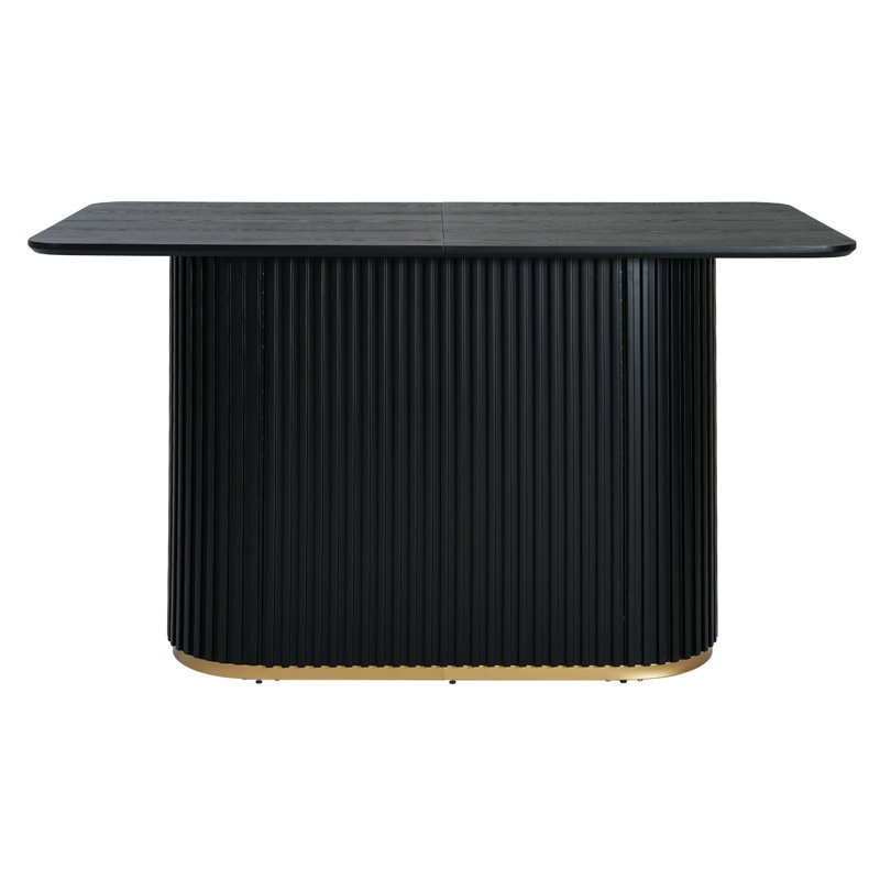 Table de salle à manger moderne en MDF noir, style industriel pour la maison