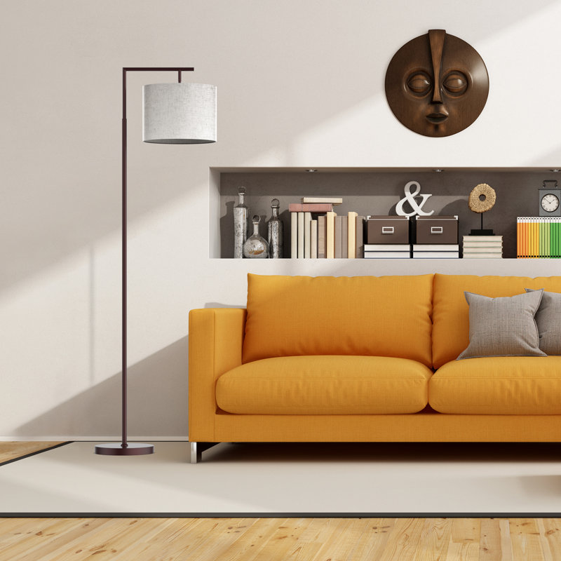 Lampe sur pied arquée 64 po Haileyville, Brun