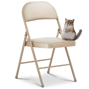 Vinyl Folding Chairs, Padded Vinyl Cushion Chairs with Durable Metal Frame, Indoor Outdoor Stackable Foldable Guest Chairs for Office Wedding Kitchen Dining, 300lb Capacity (1 Pack)