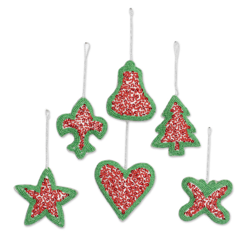 Ensemble de 6 pièces d’ornements de noël en forme de fêtes