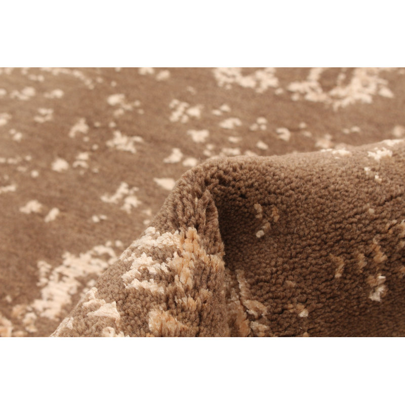 Tapis oriental brun foncé noué à la main Massie