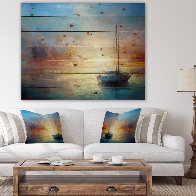 Seascape Pier sur toile - reproduction d'art, H 30 po x l 40 po x P 1,5 po, Bois