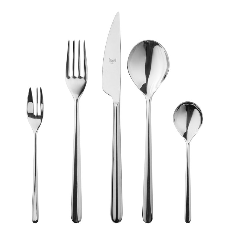 Ensemble de couverts Linea avec fourchettes à gâteaux - 30 pièces - Acier inoxydable, Argent argent