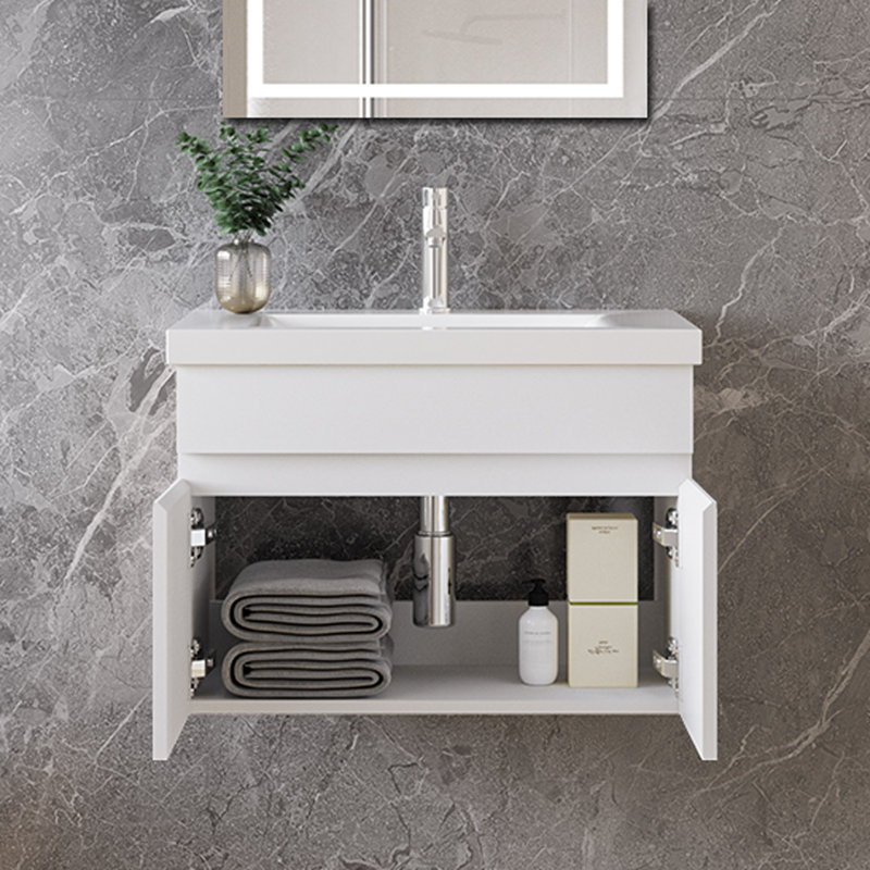 590mm Single Bathroom Vanity with Integrated Ceramic Basin