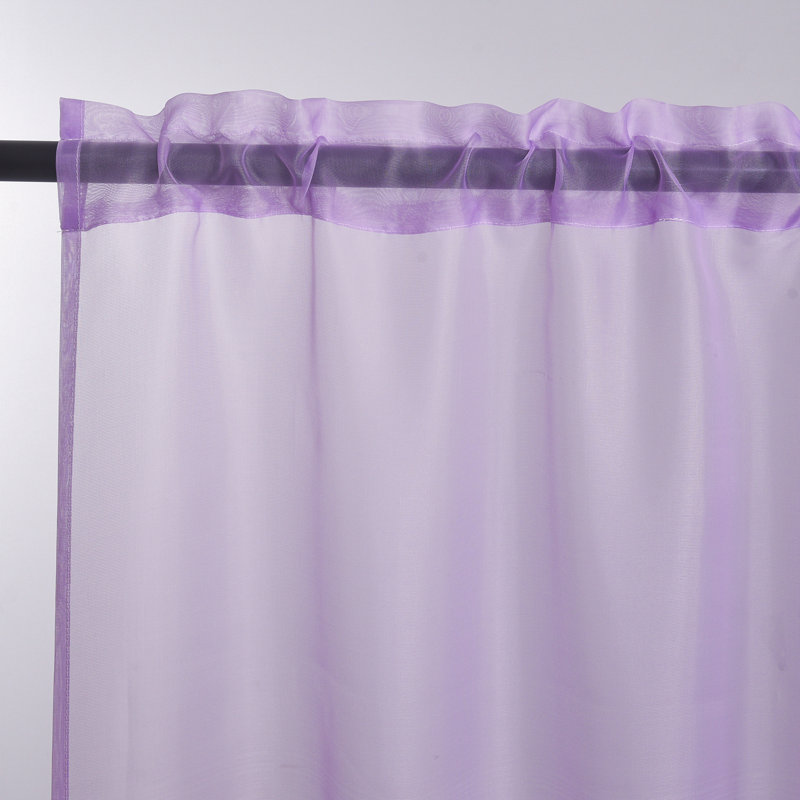 Rideau court 2 panneaux filtrant la lumière, 39"W x 18"L (Pack of 2), Light Purple