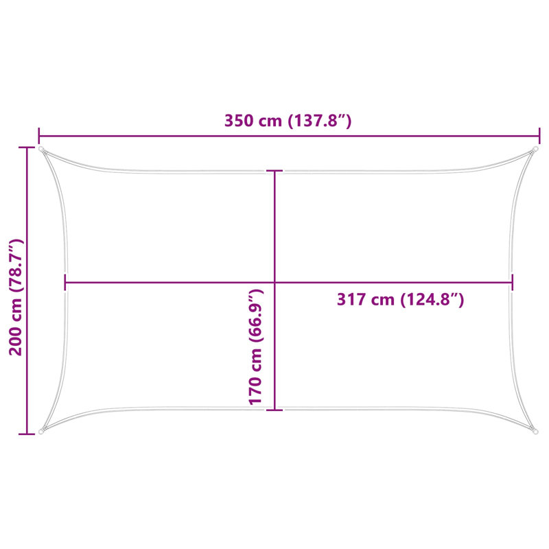 Vidaxl Sunshade Sail Oxford Fabric Rectangular Patio Shade Sunscreen Canopy, 2m W x 3.5m L, Orange/Brown