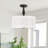 3-light Fabric Semi Flush Mount
