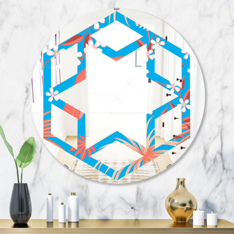 Miroir mural éclectique Foliage II Hexagon Star, H 24 po x l 24 po