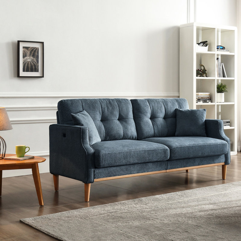 Bleu foncé 3 avec tissu et douille 3 coussins de charge et avant