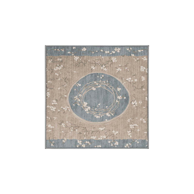 Tapis gris soyeux et moelleux, Carré 7 pi