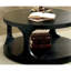 Transitional Style Antique Black Finish Bold Round Structure 1Pc Coffee Table With Extra Storage Shelf I Designed Legs End Table-Not Included