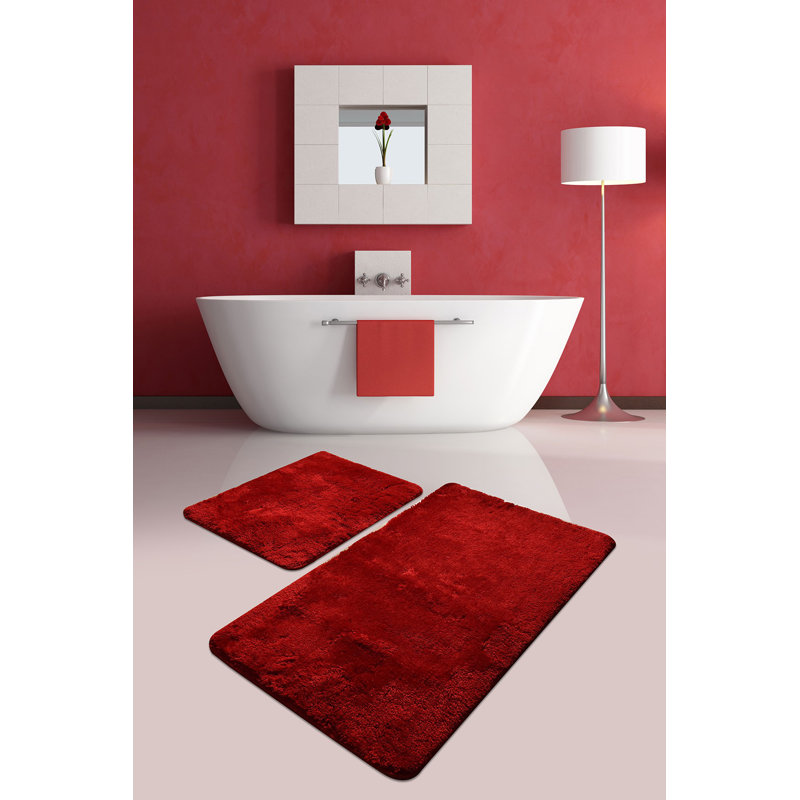 Assonet Non-Slip Bath Mat, Red