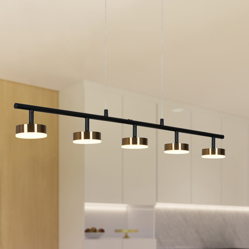 Luminaire suspendu linéaire à 5 lumières pour îlot de cuisine Essinger