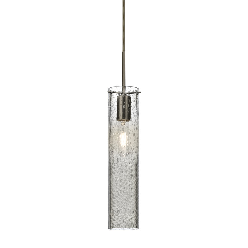 Cattalina 1 - Light Single Pendant, Clear, Brushed Bronze, 16" H x 3.5" W x 3.5" D
