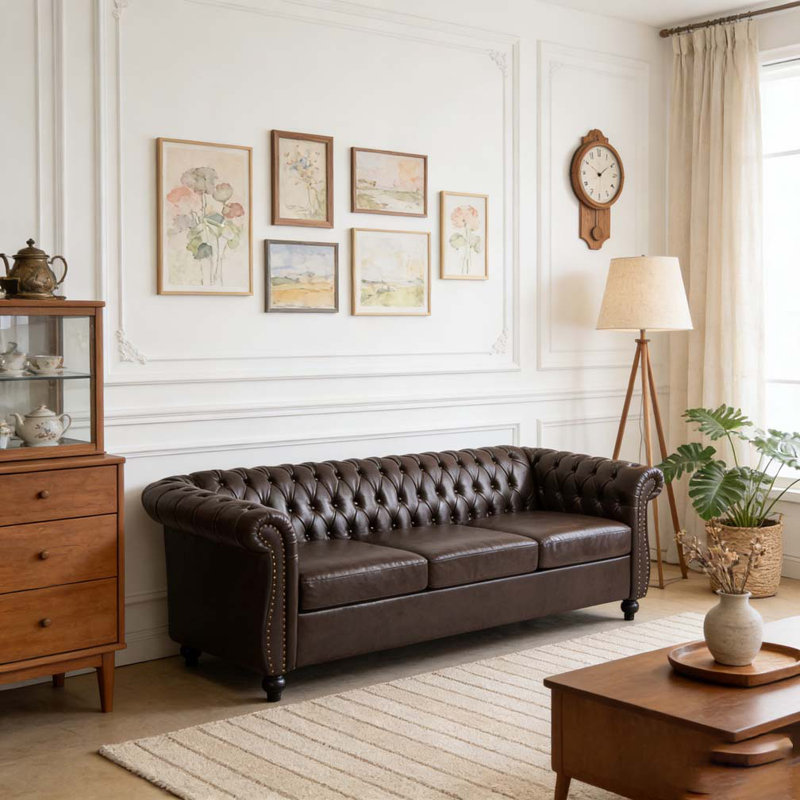 3 Seater Sofa, Brown PU