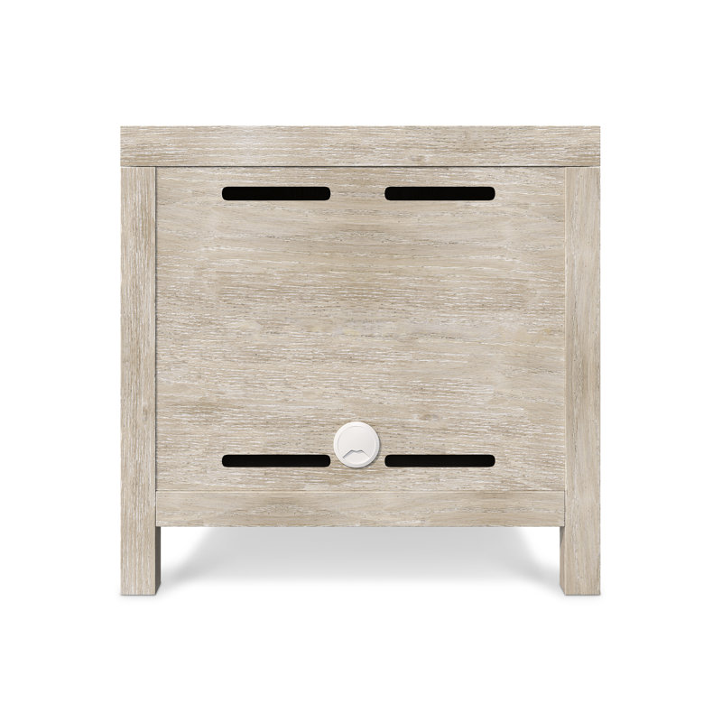 Beige Transitional 2-Drawer Nightstand with Geometric Design