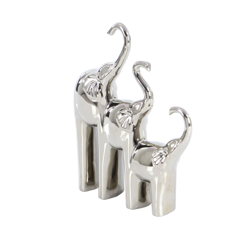 Ceramic Elephant Decorative Silver Sculpture