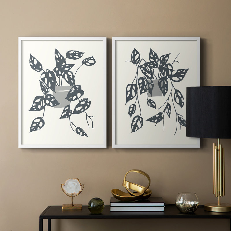 «Growing Leaves IV», reproduction encadrée de qualité supérieure - prête à être accrochée - aucun clou requis - aucun clou requis