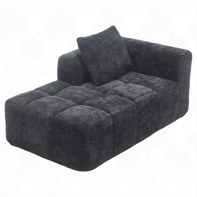 Chenille Loveseat Sofa, Black