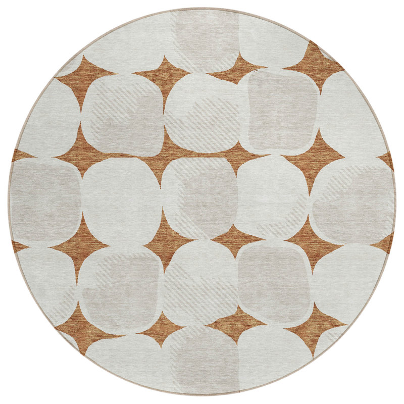 Malek Abstract Indoor / Outdoor Rug, Round 8'