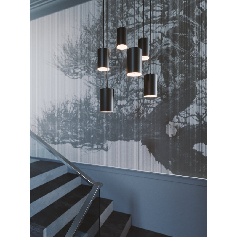 Luminaire suspendu en grappe à 6 lumières Elsmore, Noir