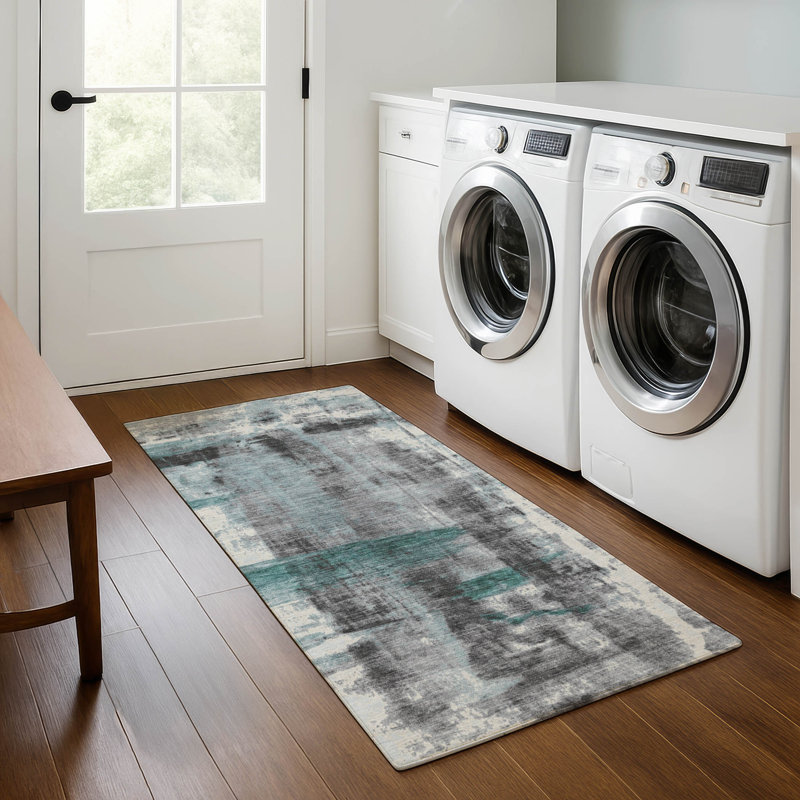Premium Machine Washable Mouton Abstract Rug, Runner 2'3" x 7'6"