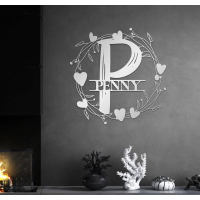 Custom Text Name Sign Metal Wall Art Decor Personalized Gift For Valentine's Day & Mother's Day