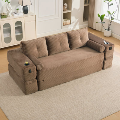 Canapé-lit convertible compact trois places au design minimaliste