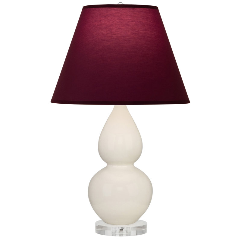 Petite lampe d'appoint à double gourde, Prune / lavande, Os