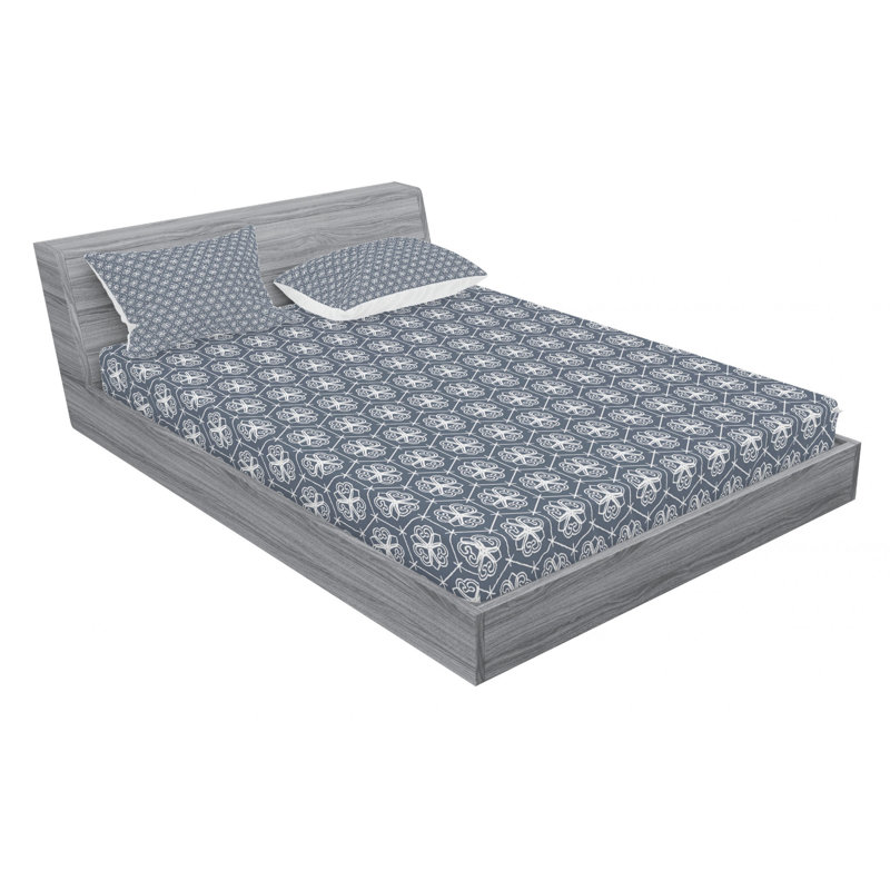 Microfiber Floral Sheet Set, Full/Double Sheet Set + Fitted Sheet