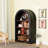 Black 4 - Shelf 45.66" Arched Wood Floor Bookcase, Storage In Bedroom, Robust , Elegant Design, Feature For Home ,