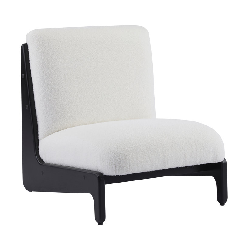Fauteuils de chambre rembourrés à profil bas, Noir, Blanc
