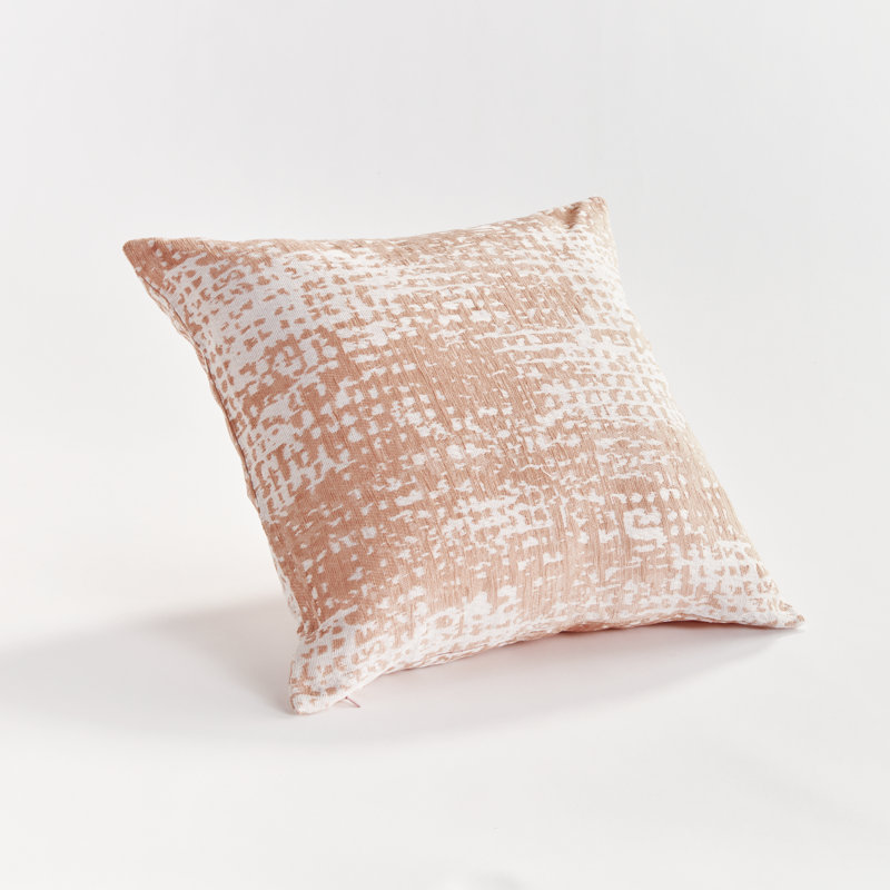 Hana Polyester Indoor/Outdoor Pillow Cover & Insert, Square 24" x 24", Blush