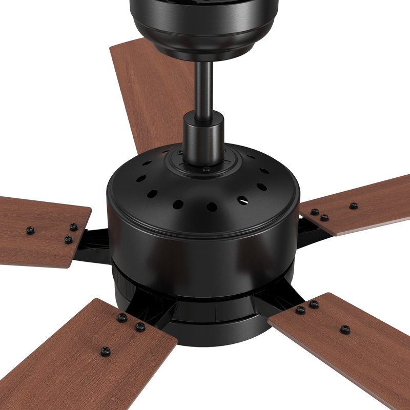56'' Ceiling Fan with LED Lights, Brown Wooden