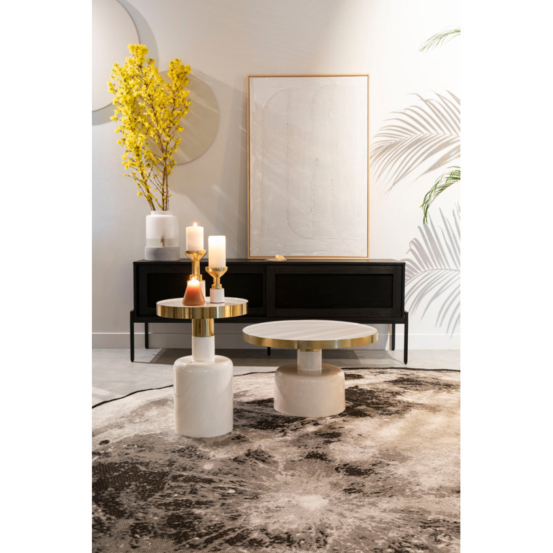 Glam Coffee Table, White, White
